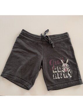 Y2K Jim Benton Its Happy Bunny Lounge Shorts Junior M Drawstring Just Go Away